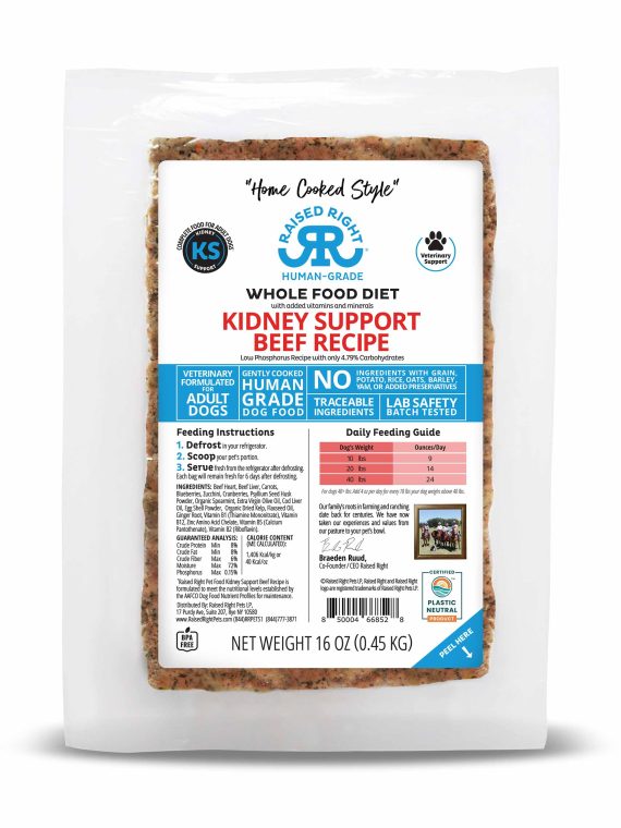Kidney Support Beef Adult Dog Recipe – Product SELECTION Section