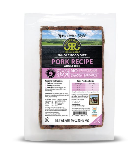 Original Pork Adult Dog Recipe – Product SELECTION Section
