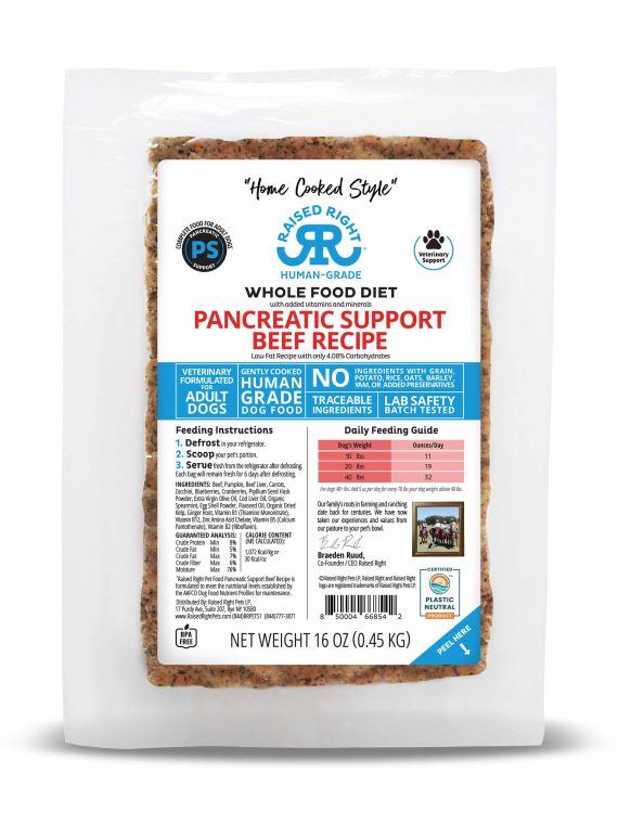 Pancreatic Support Beef Adult Dog Recipe – Product SELECTION Section