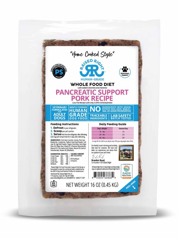Pancreatic Support Pork Adult Dog Recipe- Product SELECTION Section